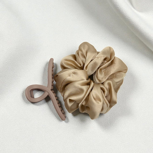 Luxe Hair Set: Silk Scrunchie & Clip - Bambière