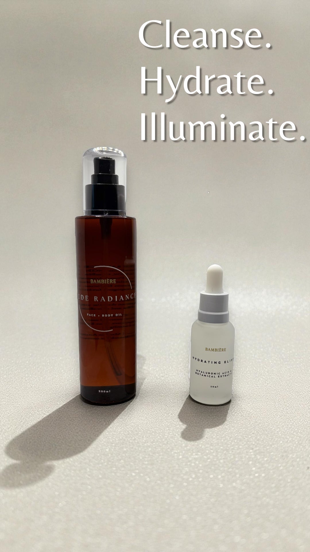 The Glow Starter – 3-Step Skincare Set for Beginners | Cleanser, Serum & Oil | Bambière