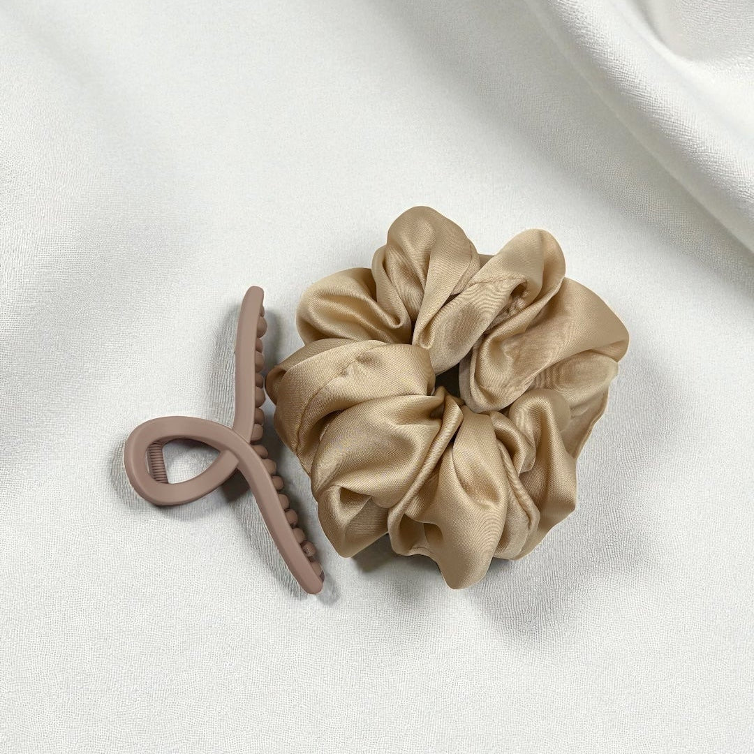 Luxe Hair Set: Silk Scrunchie & Clip - Bambière
