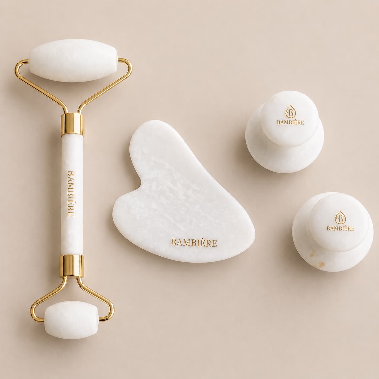 White Jade Facial Tools | Certified Natural Stone - Bambière
