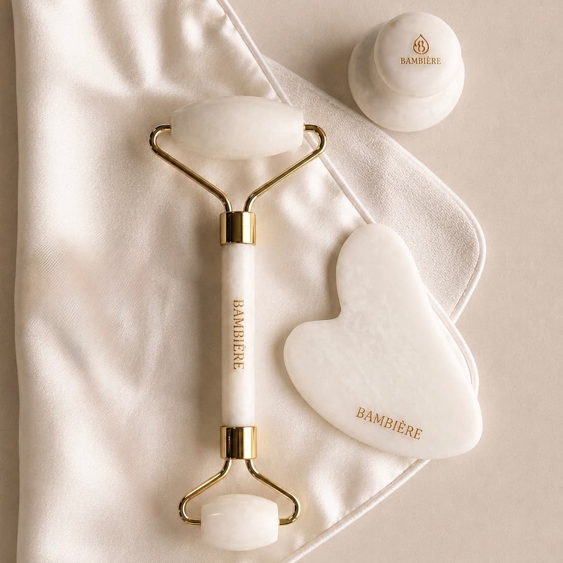White Jade Facial Tools | Certified Natural Stone - Bambière